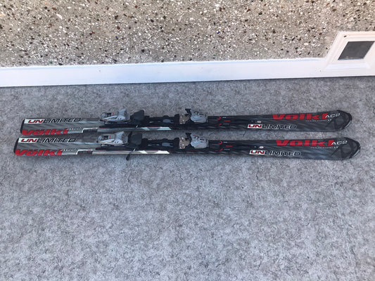Ski 163 Volki Unlimited Parabolic With Bindings Grey Red Excellent