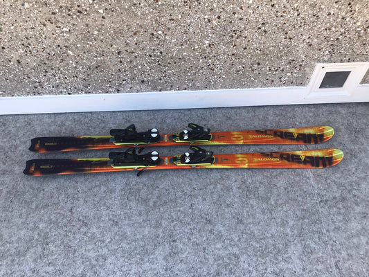 Ski 165 Salomon Parabolic With Bindings Orange Black Gold