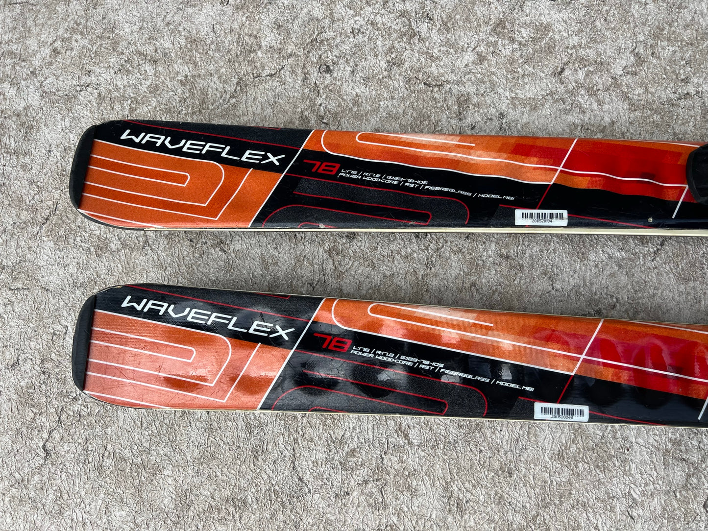 Ski 178 Elan Wave Flex Black orange Xtreme Wave Print Parabolic With Bindings