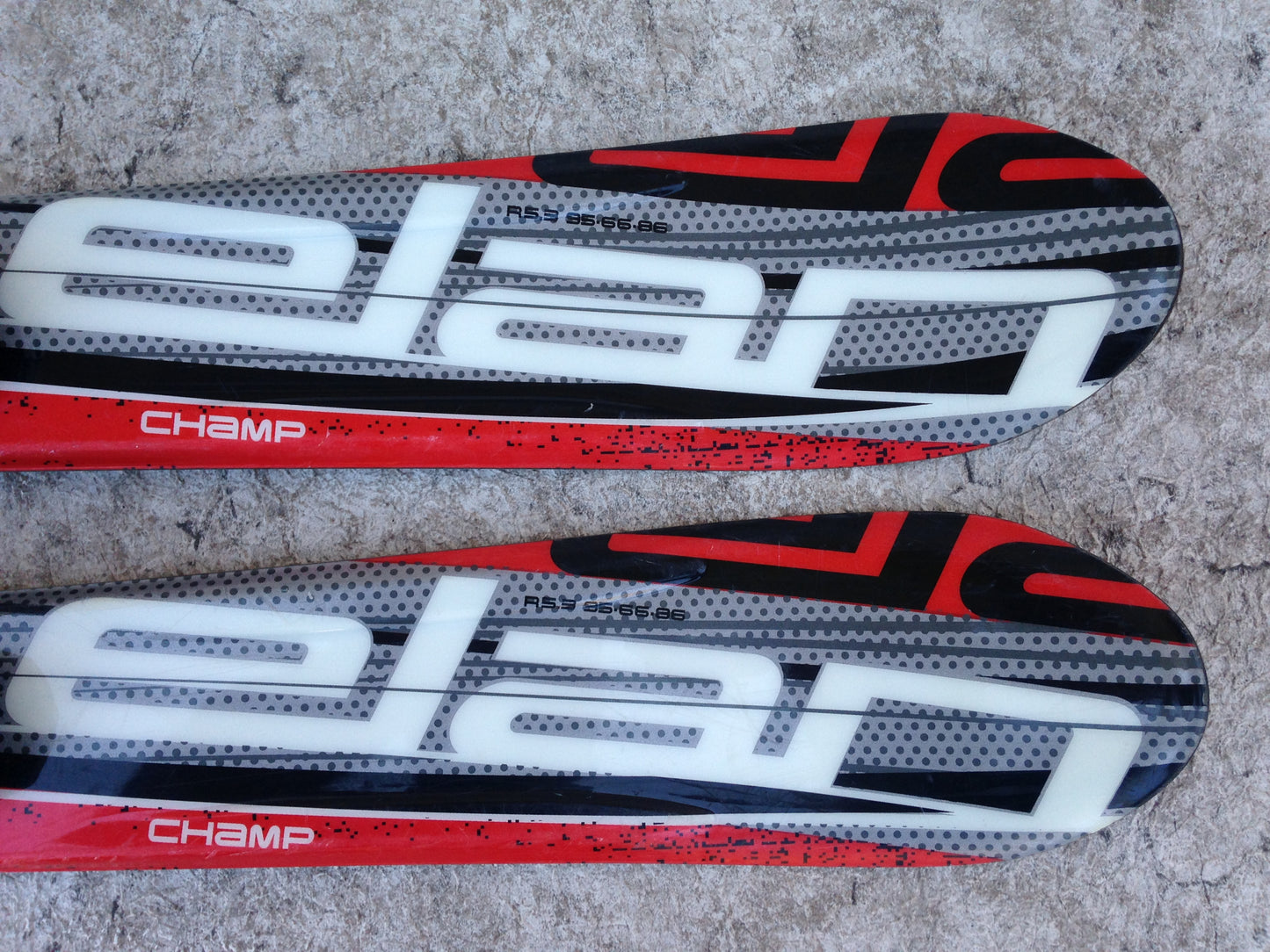 Ski 090 Elan Champ Parabolic Red Black White With Bindings Excellent