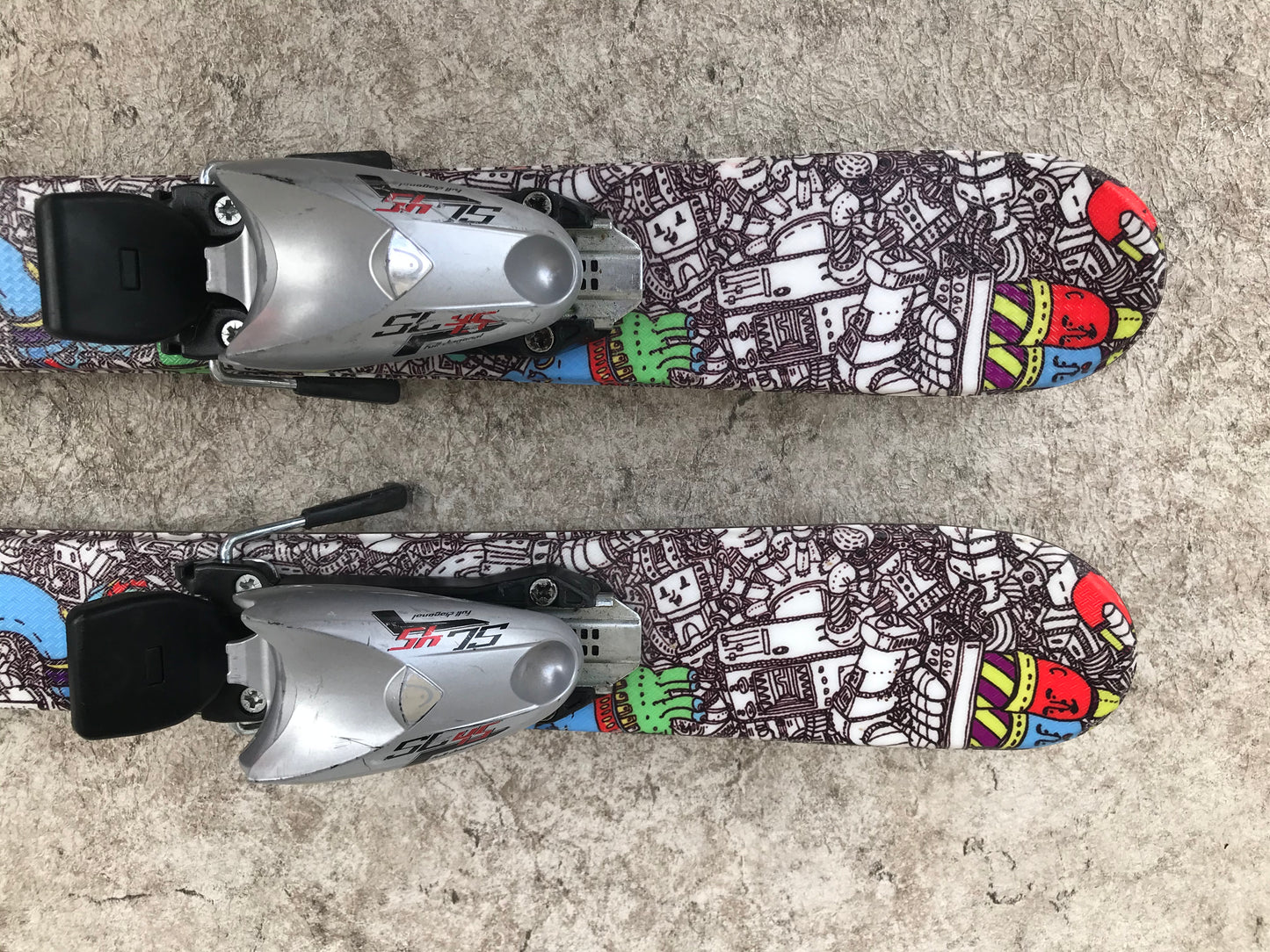 Ski 90 Head Twin Tipped Parabolic Multi Color Cartoon Print With Bindings PT 3440