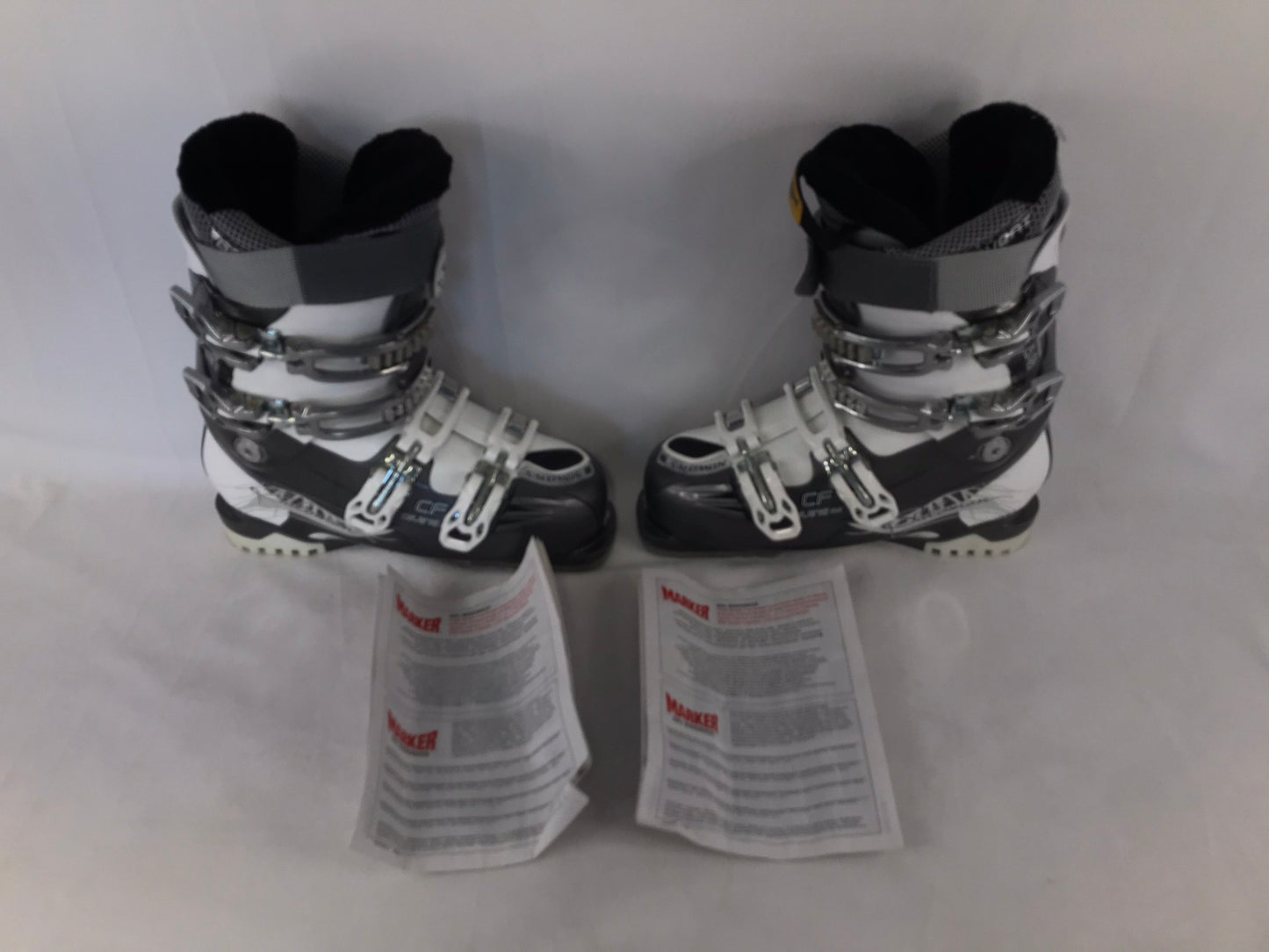 Ski Boots Mondo Size 25.0 Ladies Size 8 298 mm Salomon Energizer Grey White New Demo Model