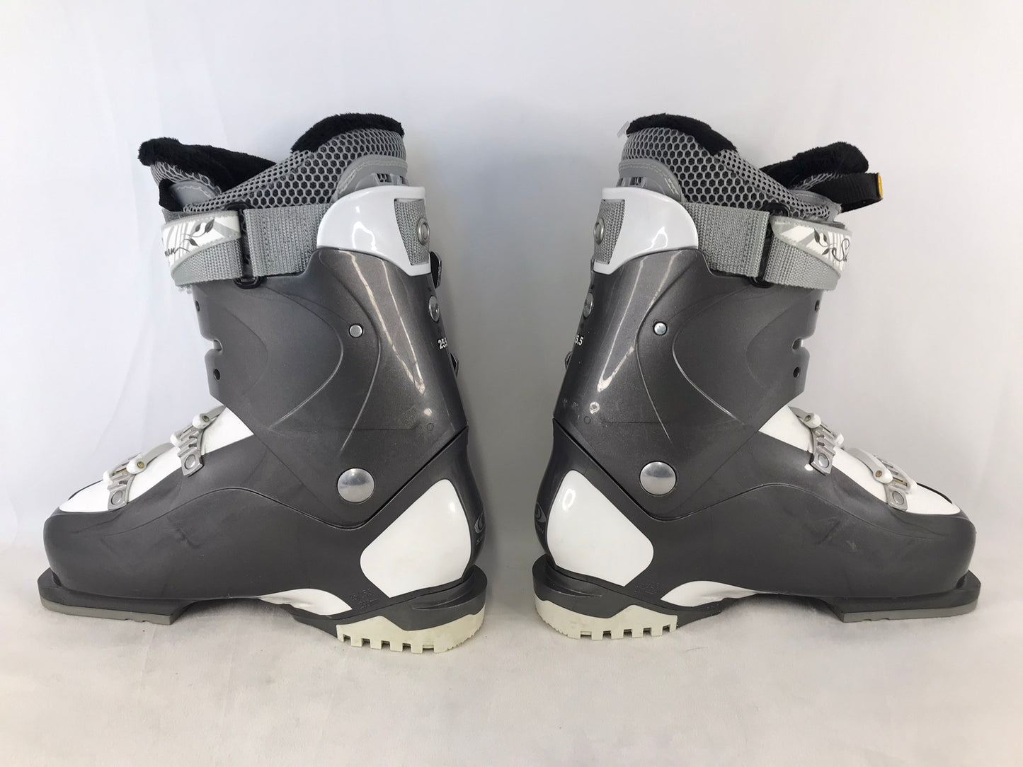 Ski Boots Mondo Size 25.0 Ladies Size 8 298 mm Salomon Energizer Grey White New Demo Model