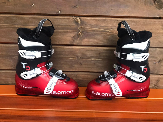 Ski Boots Mondo Size 23.0 Child Size 5-6 Size 13  276 mm Salomon Black Red White New Demo Model