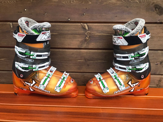 Ski Boots Mondo Size 26.0 Men's Size 8 Ladies Size 9  305 mm Nordica Supercharge Orange Black Green Excellent