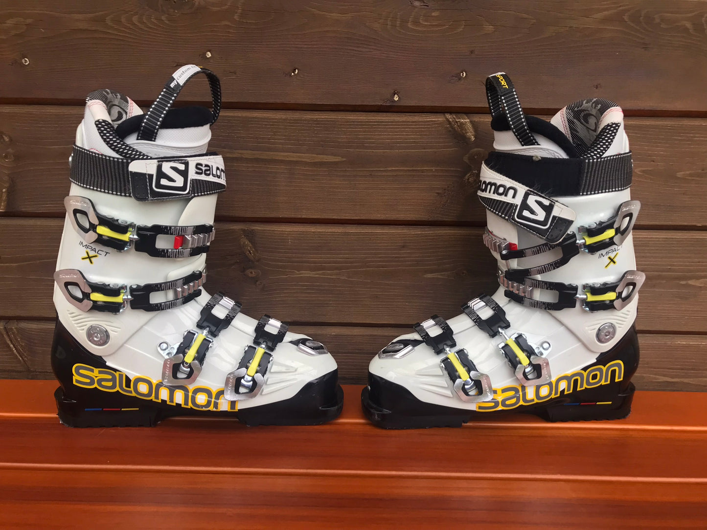 Ski Boots Mondo Size 26.5 Men's Size 8.5 Ladies Size 9.5 307 mm Salomon Energizer Black White Excellent