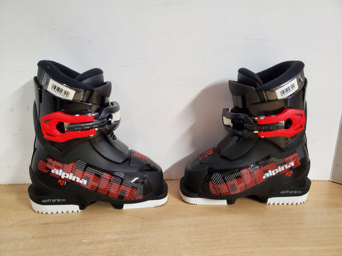 Ski Boots Mondo Size 16.0 Child Shoe Size 9-10 Mondo 202 mm Alpina Black Red White New Demo Model