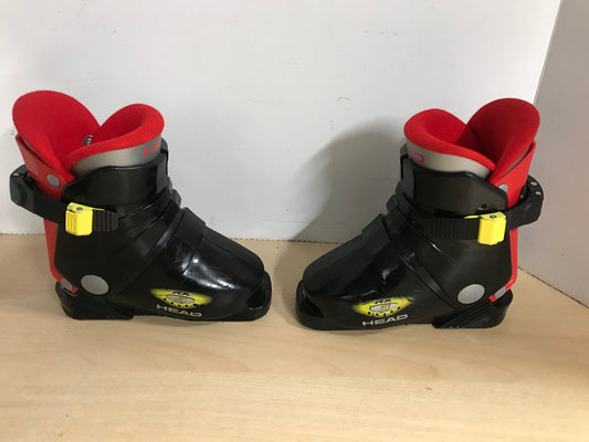 Ski Boots Mondo Size 16.0 Child Size 9-10 205 mm Head Black Red Yellow