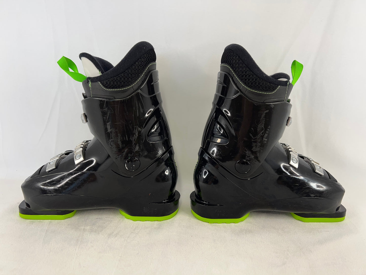 Ski Boots Mondo Size 18.0-19.5 Child Size 12.5-13.5 235 mm Rossignol Comp J3 Black and Lime  Excellent As New