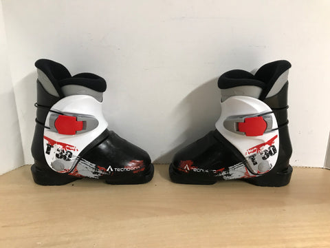 Ski Boots Mondo Size 18.5 Tecno Pro Child Size 12.5 223 mm White Black Red