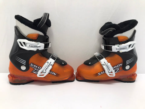 Ski Boots Mondo Size 19.0 Child Size 13.5 240 mm  Salomon Orange and Black As New