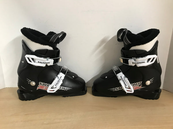Ski Boots Mondo Size 19.0 Child Size 13 240 mm Salomon Team Black White As New Excellent