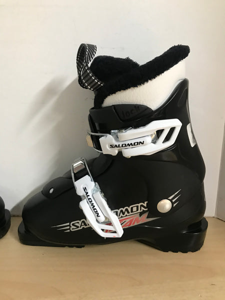 Ski Boots Mondo Size 19.0 Child Size 13 240 mm Salomon Team Black White As New Excellent