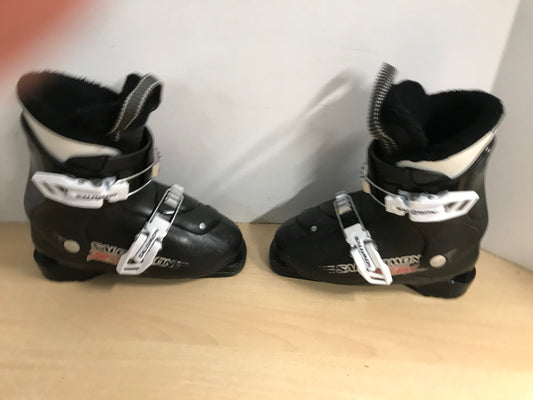 Ski Boots Mondo Size 19.5 Child Shoe Size 13 240 mm  Salomon Black White Minor Scratches