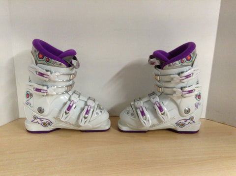 Ski Boots Mondo Size 19.5 Child Shoe Size 13-1 240 mm Nordica White Purple