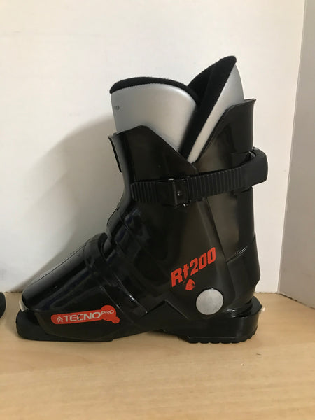 Ski Boots Mondo Size 19.5 Child Size 12.5 230 mm Tecno Pro RT 200 Black Red  Excellent