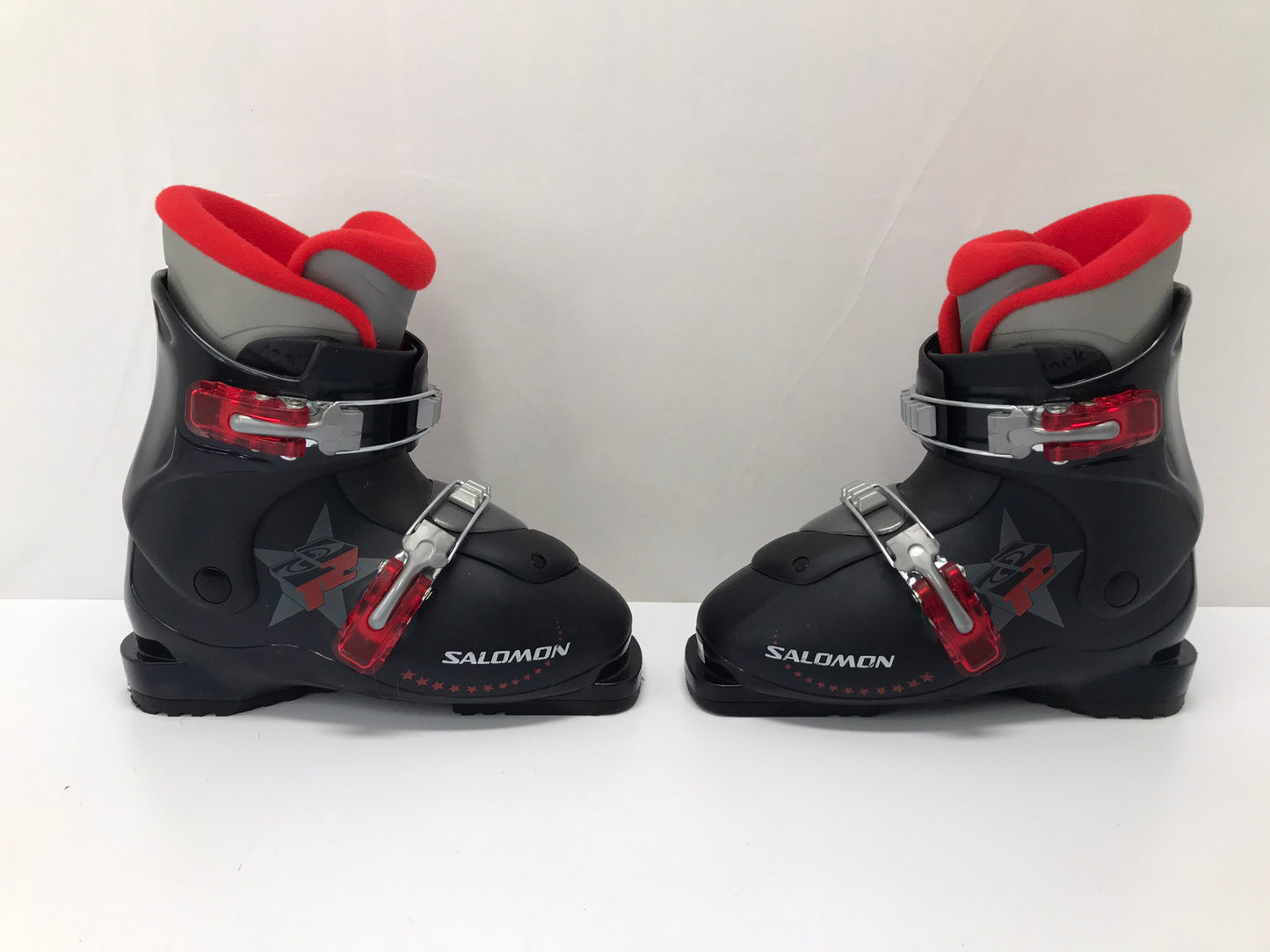 Ski Boots Mondo Size 20.0 Child Size 13.5-2 247 mm Salomon Black Red Excellent