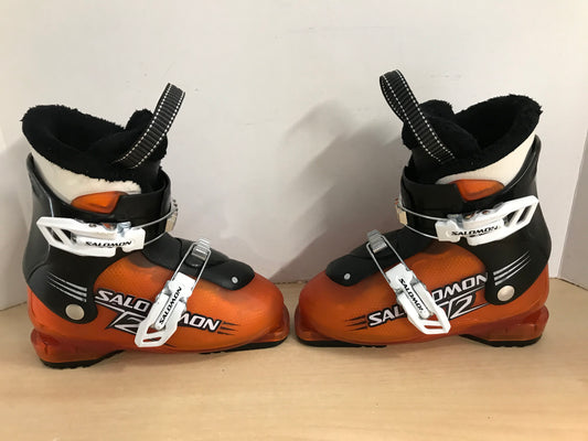 Ski Boots Mondo Size 20.0  Child Size 2 240 mm Salomon Black Tangerine