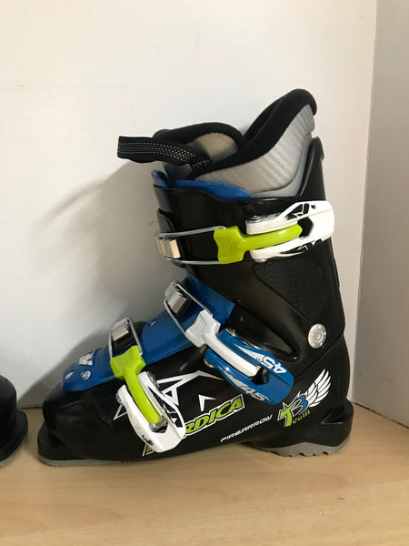 Ski Boots Mondo Size 20.5 Child Size 2-3 255 mm Nordica FireArrow Black Blue Lime Excellent