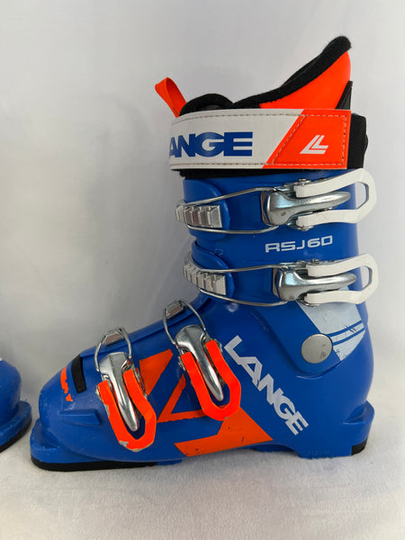 Ski Boots Mondo Size 20.5 Child Size 2 249 mm Lange Blue White Orange Excellent