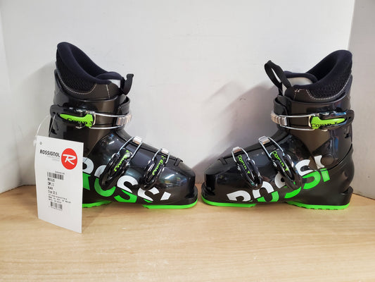 Ski Boots Mondo Size 22.5 Child Shoe Size 4 Mondo 265 mm Rossignol Black Lime New With Tags