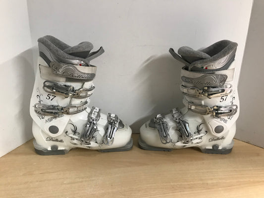 Ski Boots Mondo Size 23.5 Dalbello Ladies Size 6.5 278 mm White Grey