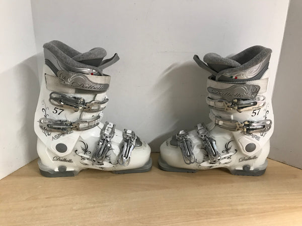 Ski Boots Mondo Size 23.5 Dalbello Ladies Size 6.5 278 mm White Grey