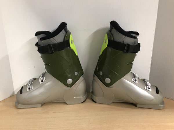 Ski Boots Mondo Size 24.0 Men's Size 6 Ladies 7 285 mm Salomon Grey Olive and Lime