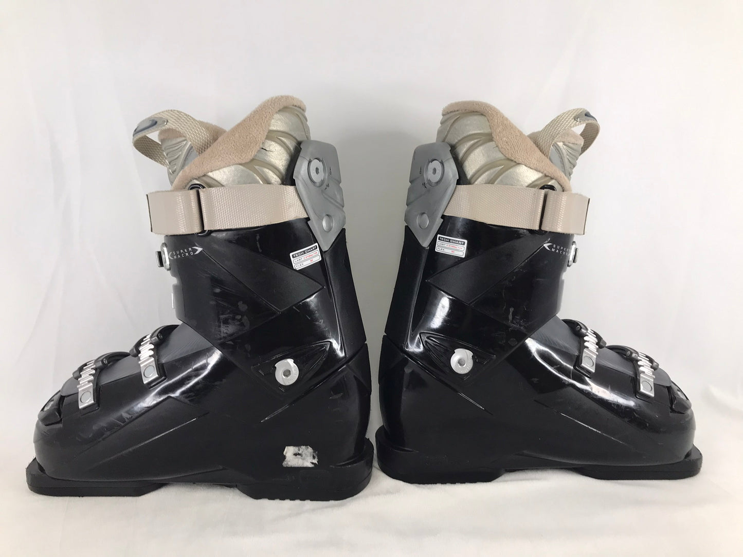 Ski Boots Mondo Size 24.5 Ladies Size 7.5 285 mm Head Black Gold Excellent