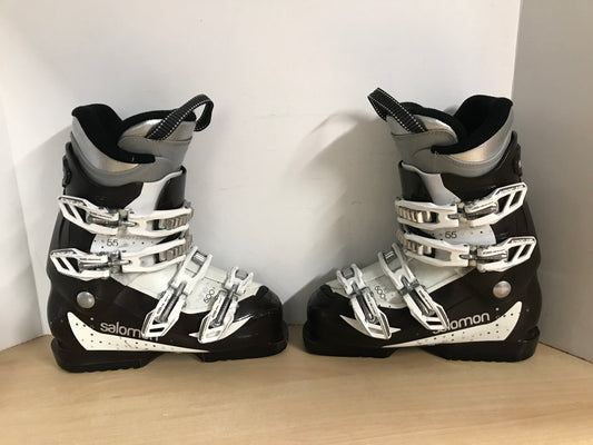 Ski Boots Mondo Size 24.5 Men's Size 6.5 Ladies Size 7.5 288 mm Salomon Energizer Brown White Minor Scratches