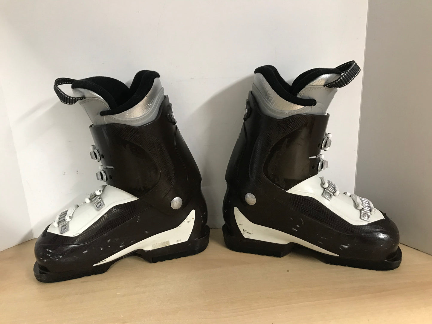 Ski Boots Mondo Size 24.5 Men's Size 6.5 Ladies Size 7.5 288 mm Salomon Energizer Brown White Minor Scratches