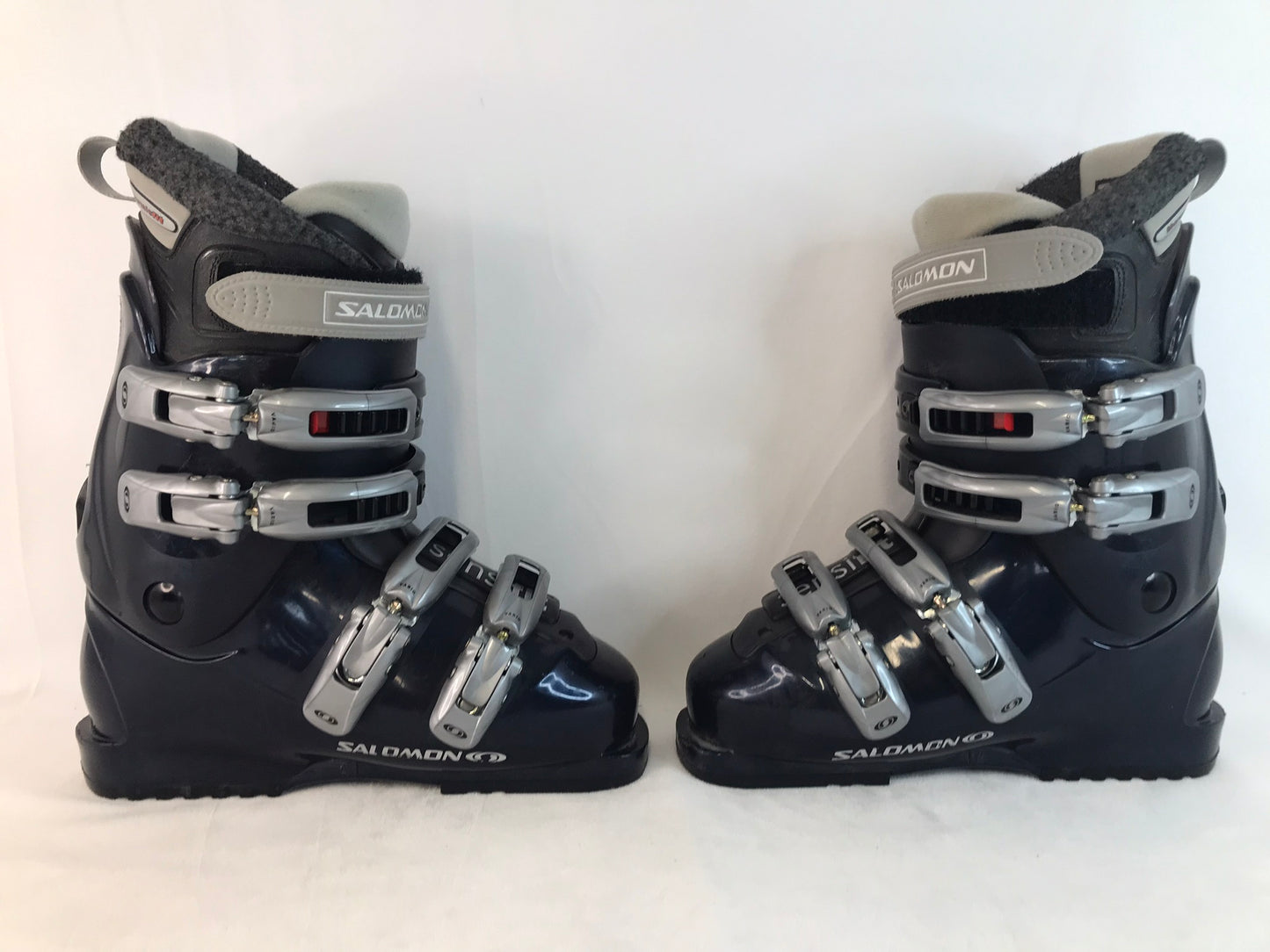 Ski Boots Mondo Size 24.5 Men's Size 6.5 Ladies Size 7.5 Salomon Marine Blue Excellent