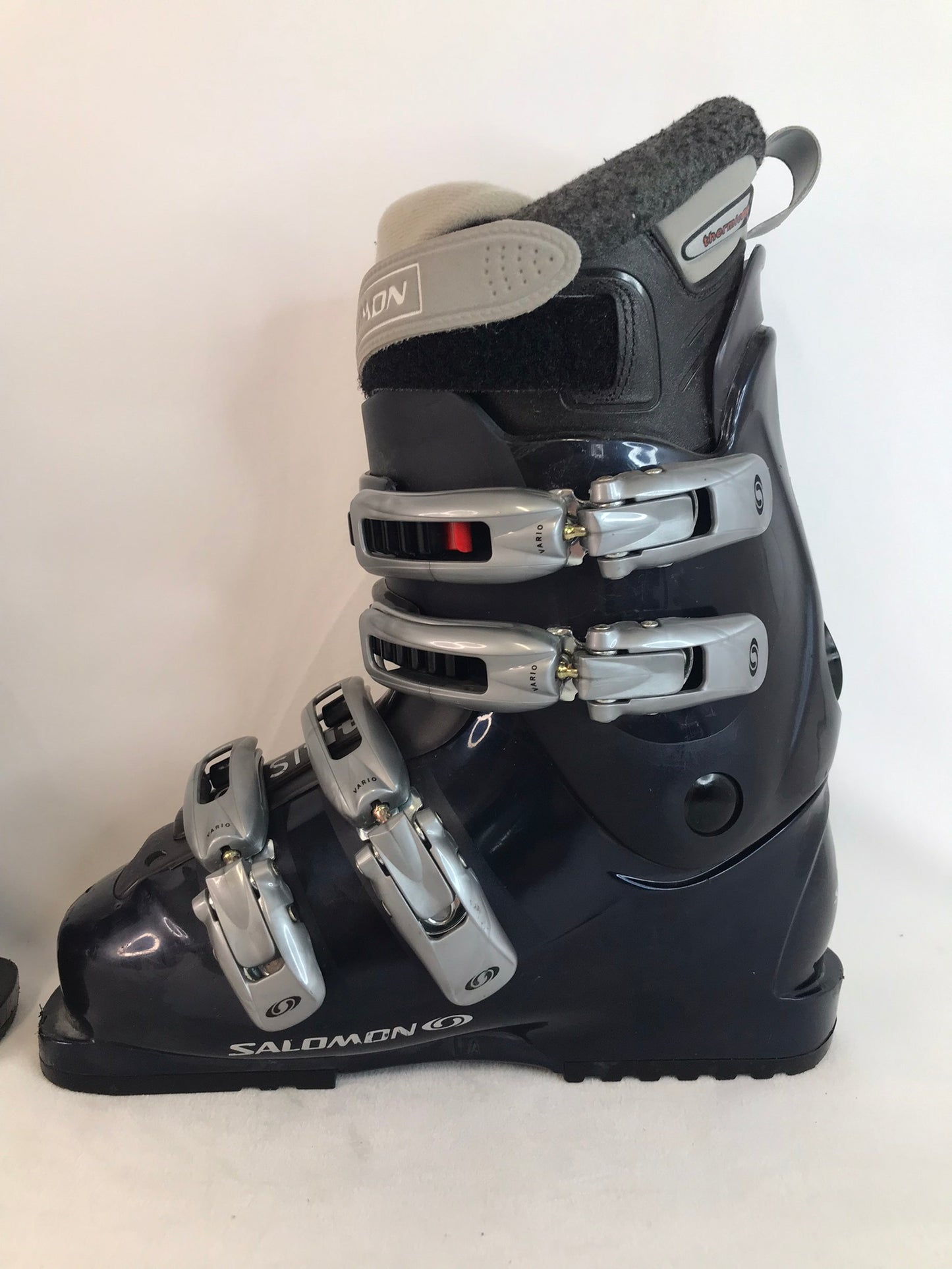 Ski Boots Mondo Size 24.5 Men's Size 6.5 Ladies Size 7.5 Salomon Marine Blue Excellent