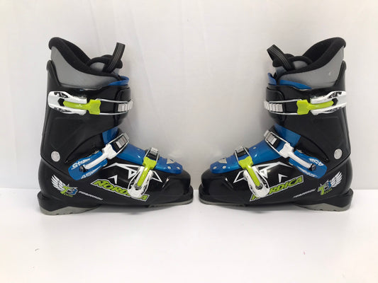 Ski Boots Mondo Size 24.5 Men's Size 7 Ladies Size 8 290 mm Nordica FireArrow Black Blue Lime Excellent