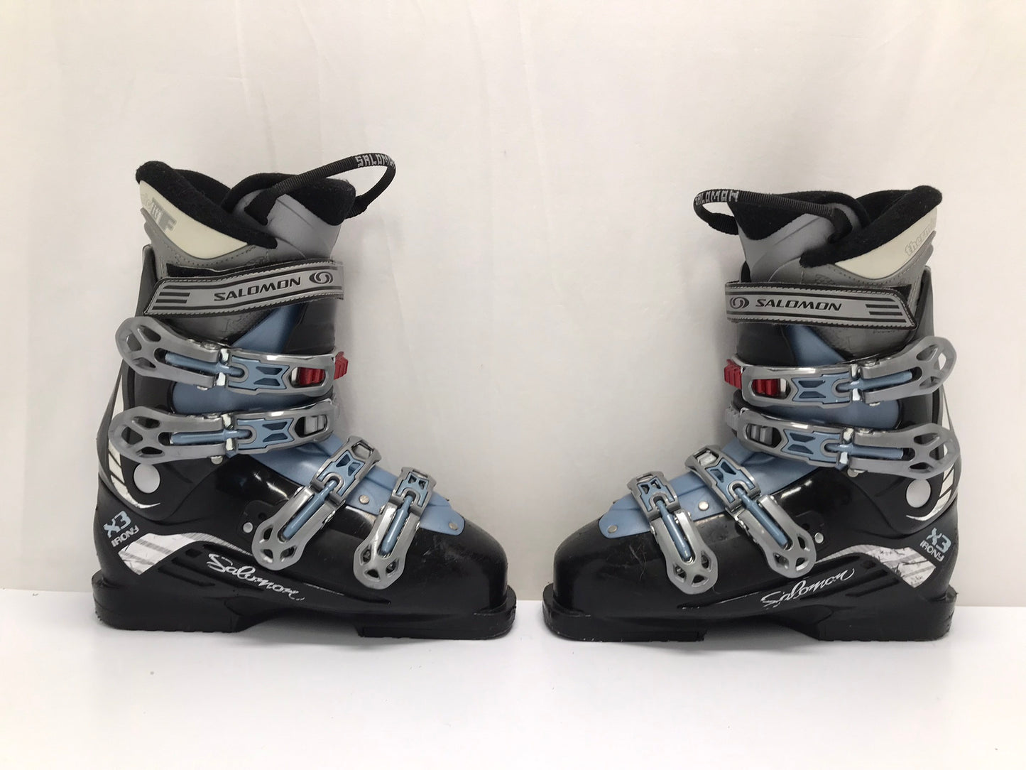 Ski Boots Mondo Size 25.0 Men's Size 7 Ladies Size 6 298 mm Salomon Irony Black Blue