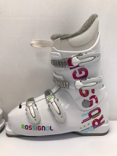 Ski Boots Mondo Size 25.5 Ladies Size 8.5 295 mm Rossignol White Pink Like New