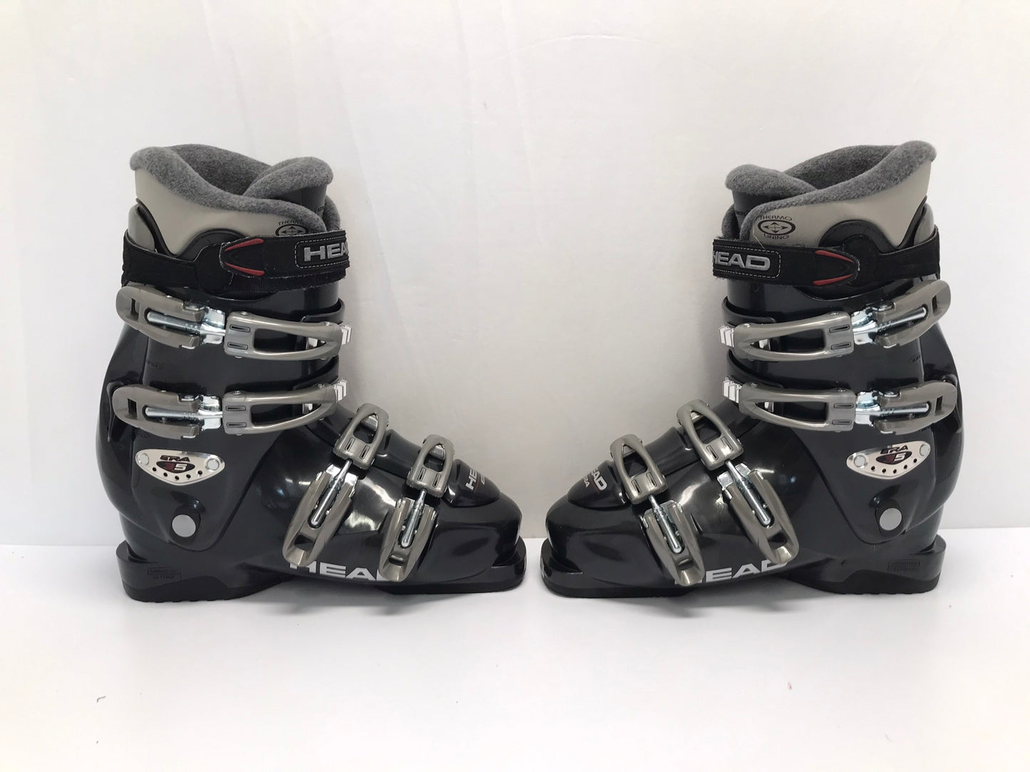 Ski Boots Mondo Size 25.5 Men's Size 7.5 Ladies Size 8.5 292 mm Head Black Grey NEW Demo Model