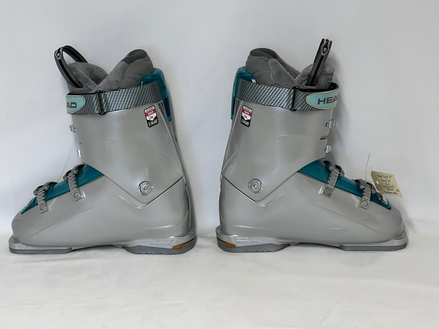 Ski Boots Mondo Size 26.5  Ladies Size 9 309 mm Head Edge Ht Grey Teal New Demo Model