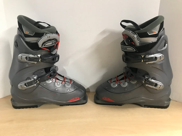 Ski Boots Mondo Size 26.5  Men's Size 8.5 Ladies Size 9.5 Salomon Verse  Grey Red Excellent