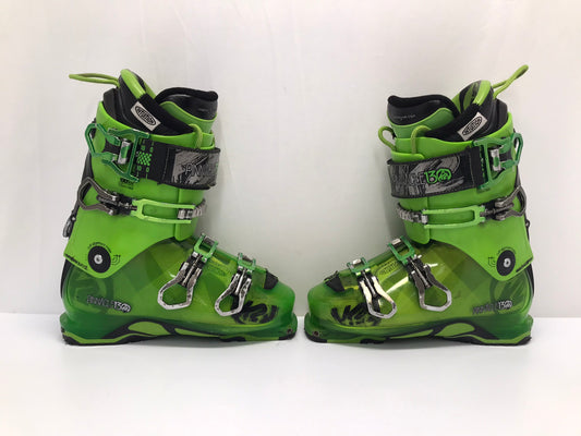 Ski Boots Mondo Size 27.0 Men's Size 8 Ladies Size 9 310 mm K-2 Pinnacle Lime Green Black