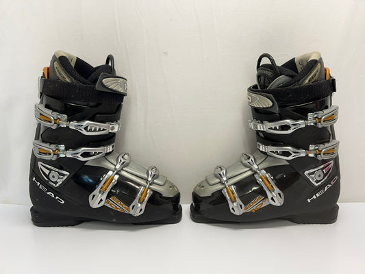 Ski Boots Mondo Size 27.5 Men's Size 9.5 Ladies Size 10.5 314 mm Head Black Grey and Bronze Excellent
