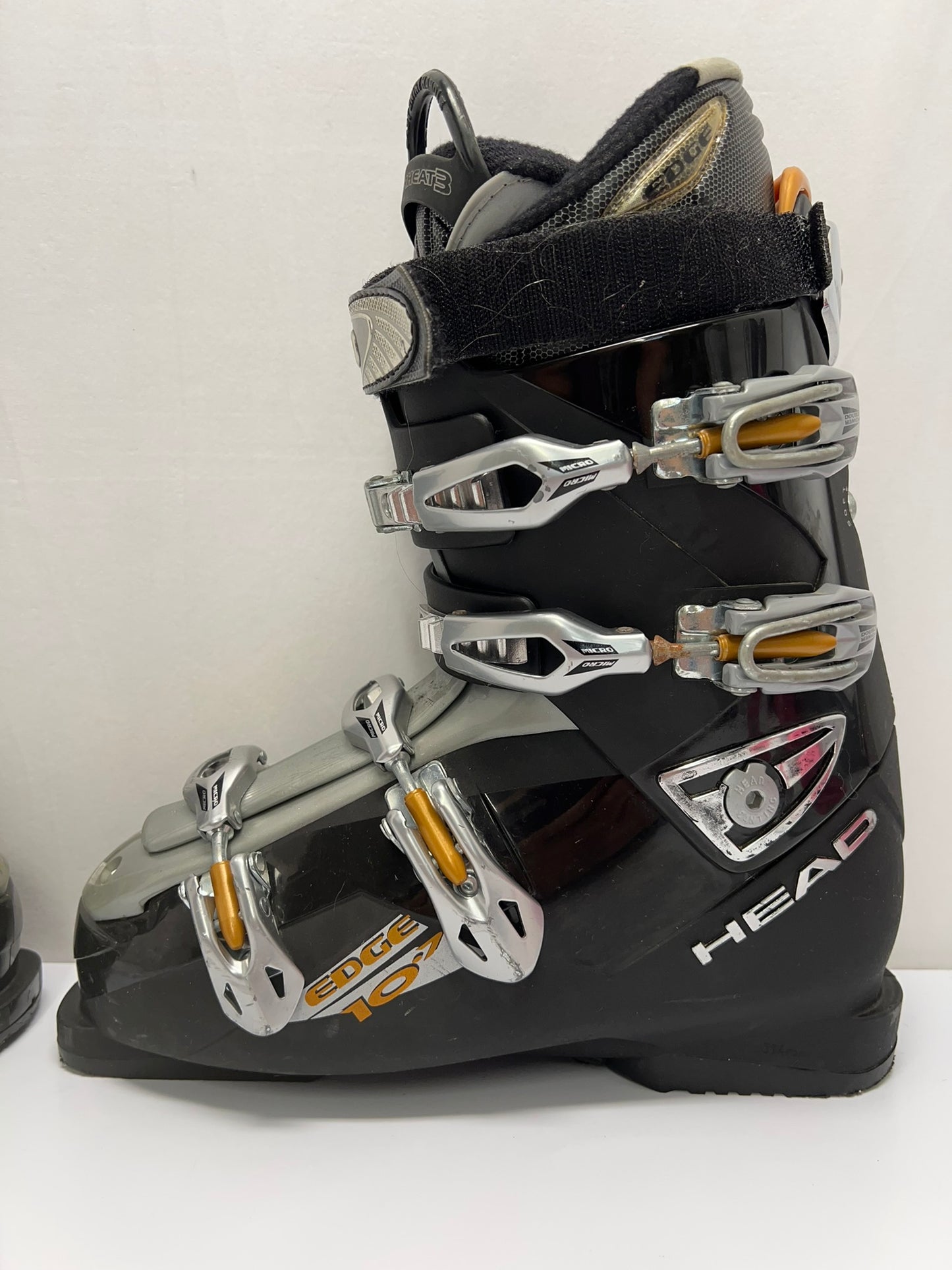 Ski Boots Mondo Size 27.5 Men's Size 9.5 Ladies Size 10.5 314 mm Head Black Grey and Bronze Excellent