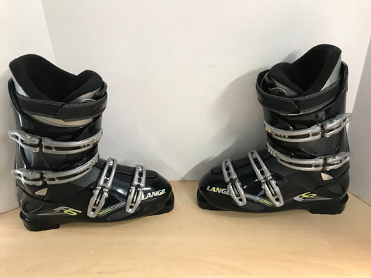 Ski Boots Mondo Size 27.5 Men's Size 9.5 Ladies Size 10.5 318 mm Lange Softec Marine Blue Grey Excellent