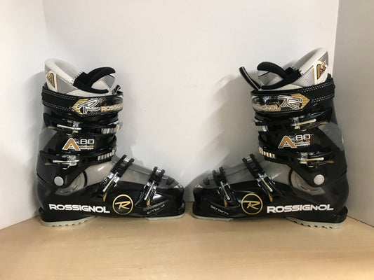 Ski Boots Mondo Size 28.5 Men's Size 10 328 mm Rossignol Alias 80 Black Grey White Excellent As New