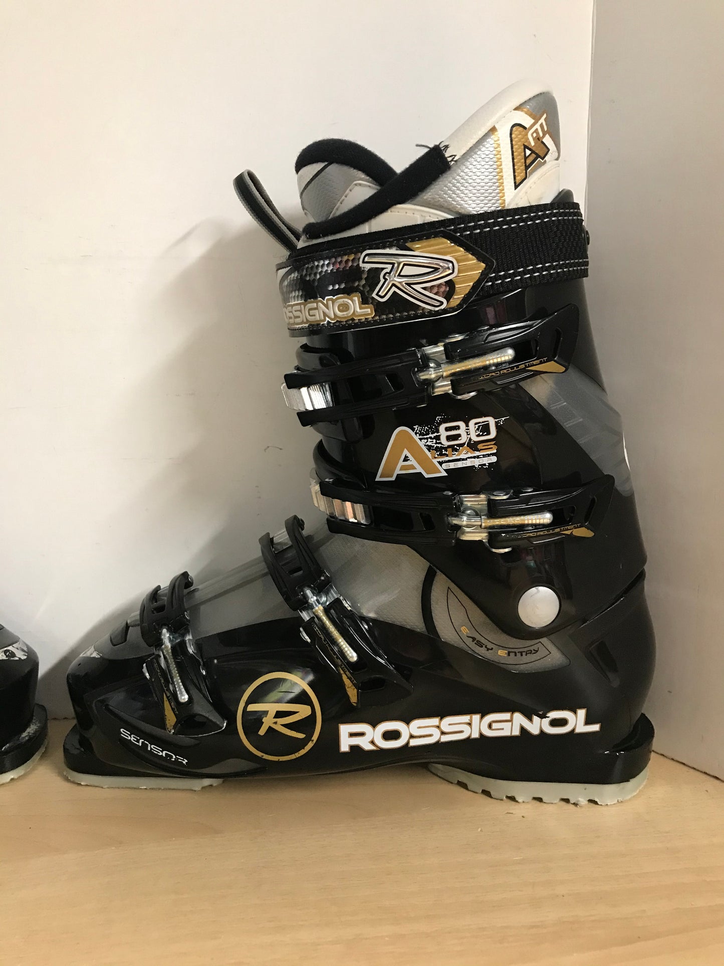Ski Boots Mondo Size 28.5 Men's Size 10 328 mm Rossignol Alias 80 Black Grey White Excellent As New