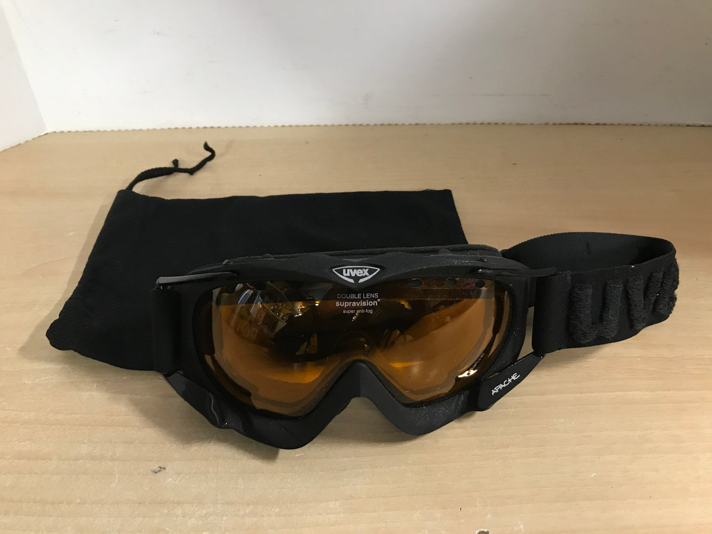 Ski Goggles Adult Size Large Uvex Supravision Double Lense Super Anti Fog Orange Lense With Bag