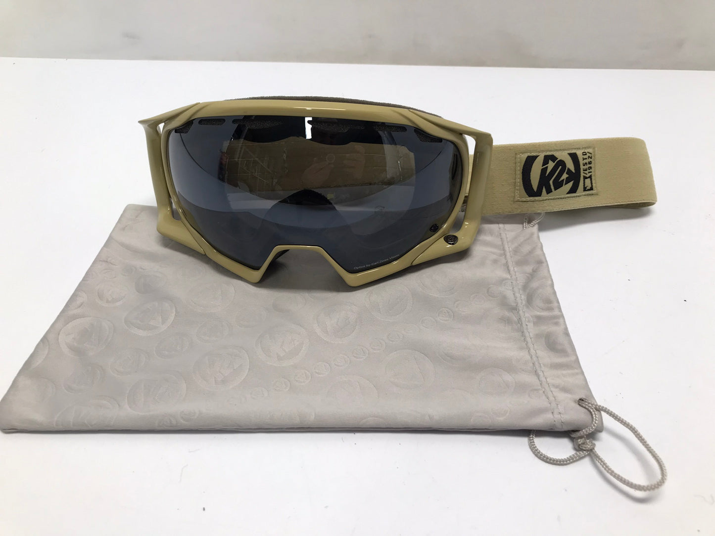 Ski Goggles Adult Size Medium K-2 Sand Dune Brown Big Lenses Excellent Quality and Condition
