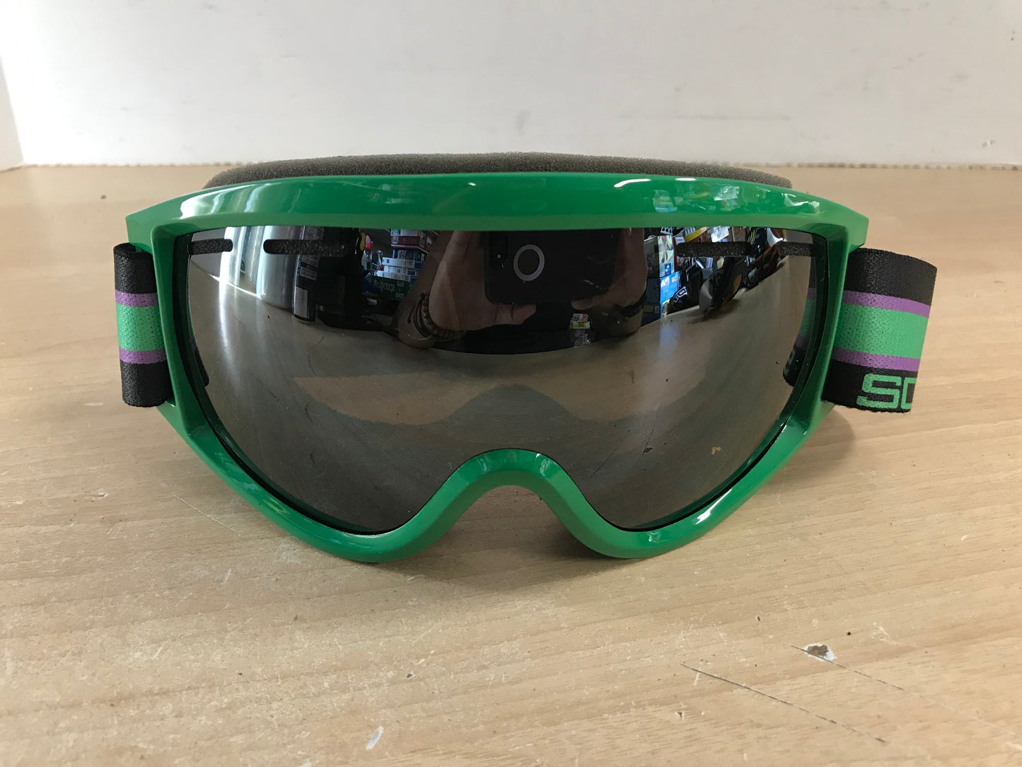 Ski Goggles Adult Size Medium Sontimer European Green Purple With Big Lenses