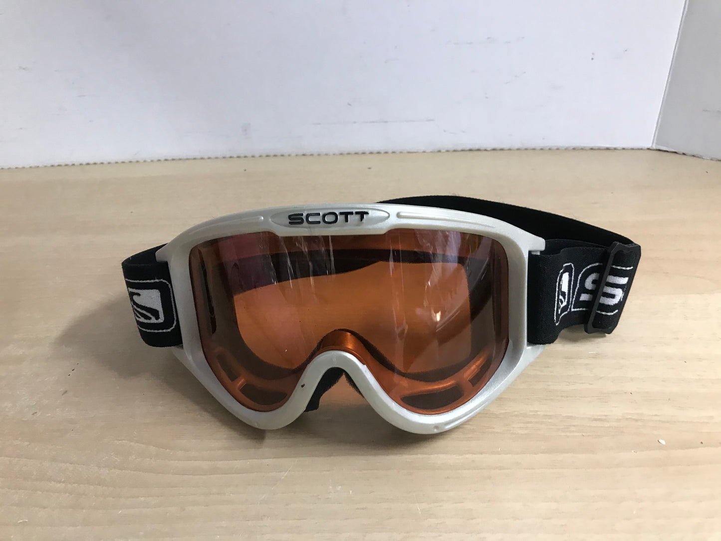 Ski Goggles Adult Size Scott Silver Black With Orange Lenses
