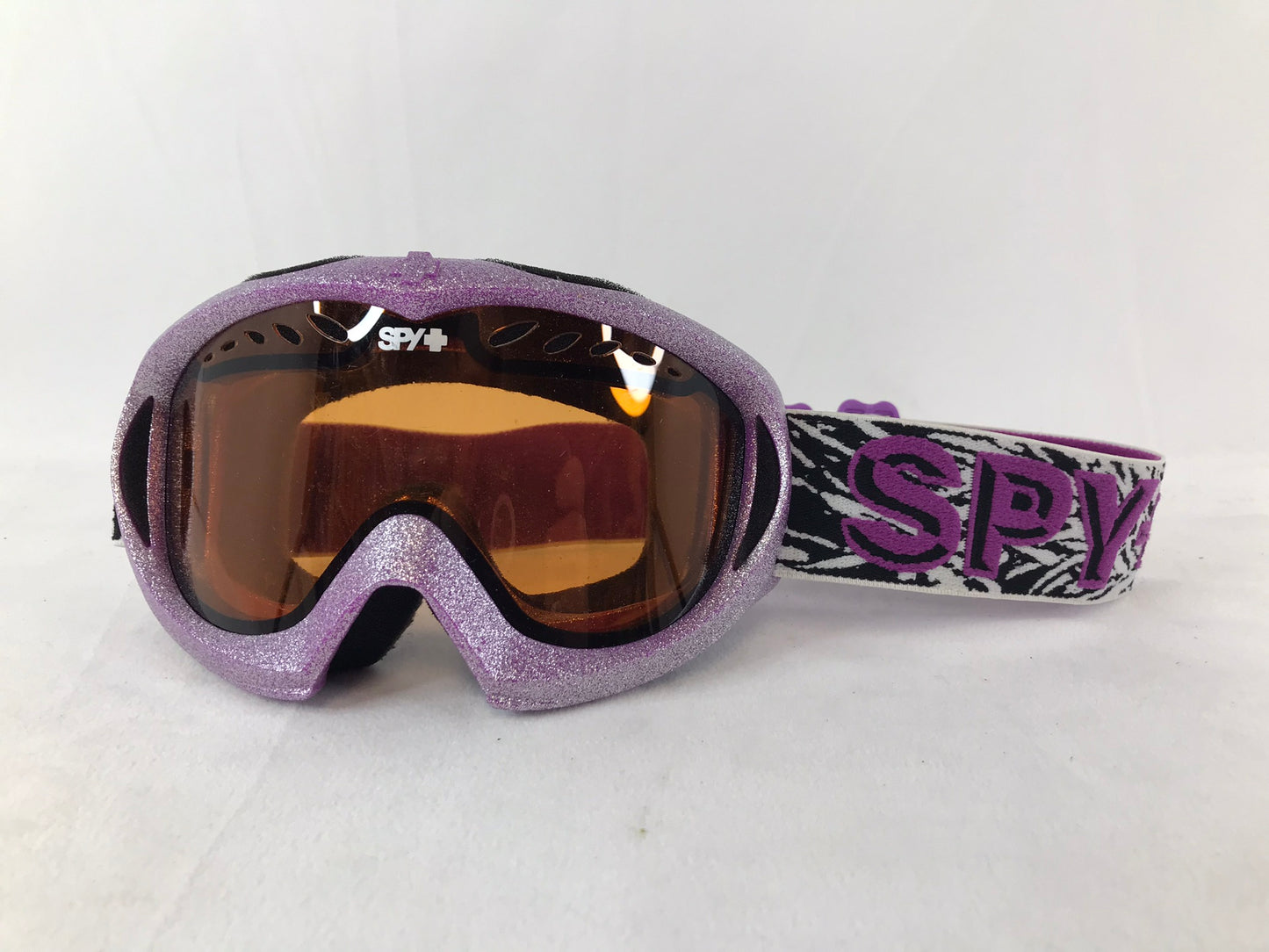 Ski Goggles Child Youth Size 10-14 Spy Purple Glitter Excellent Orange Lense